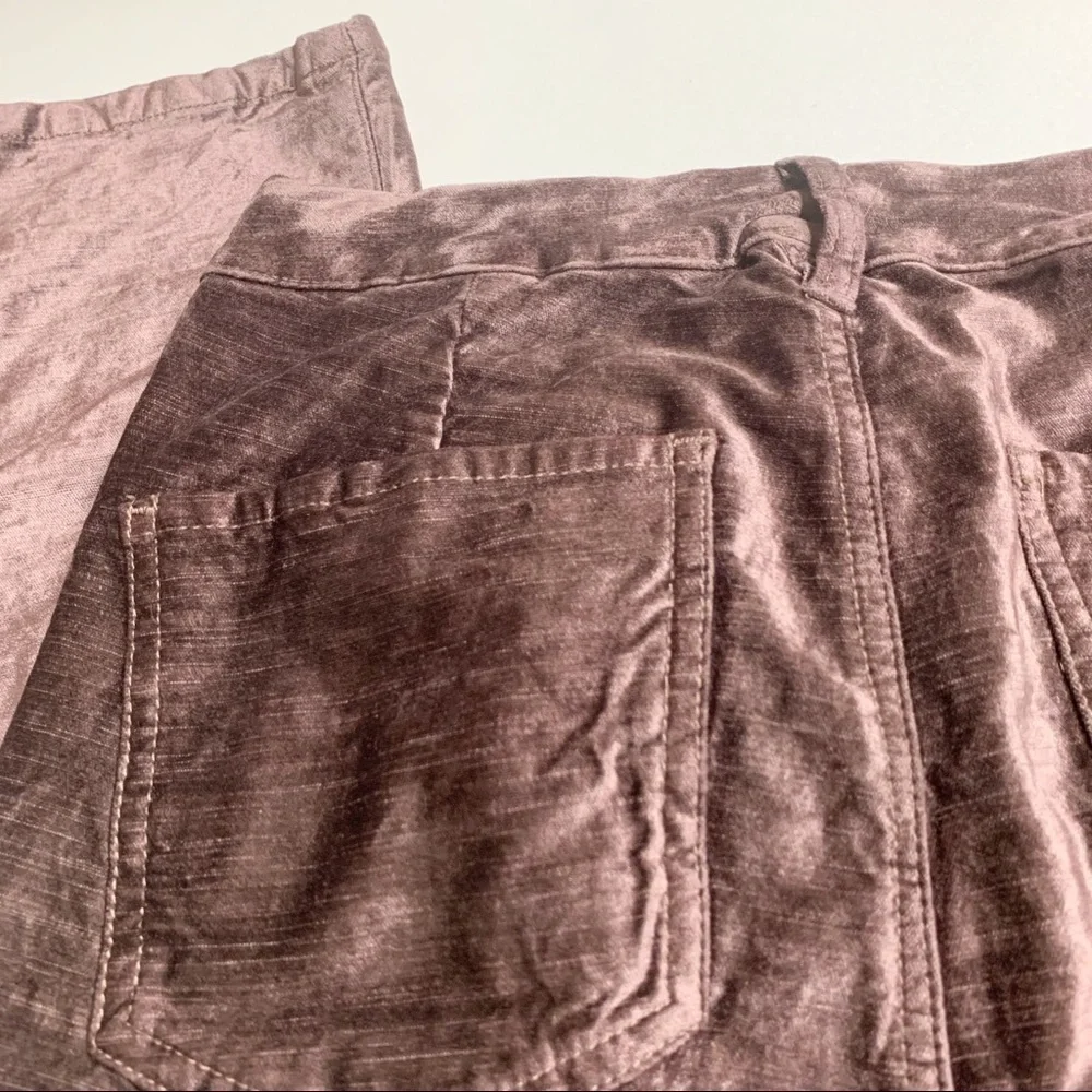 Free People velvet crop pants taupe brown shiny